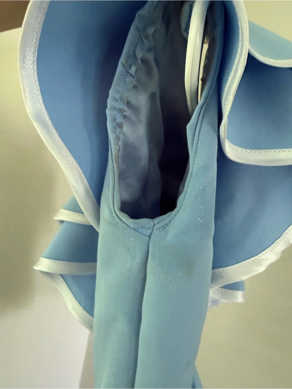 One-Shoulder Light Blue Ruffle Peplum Top